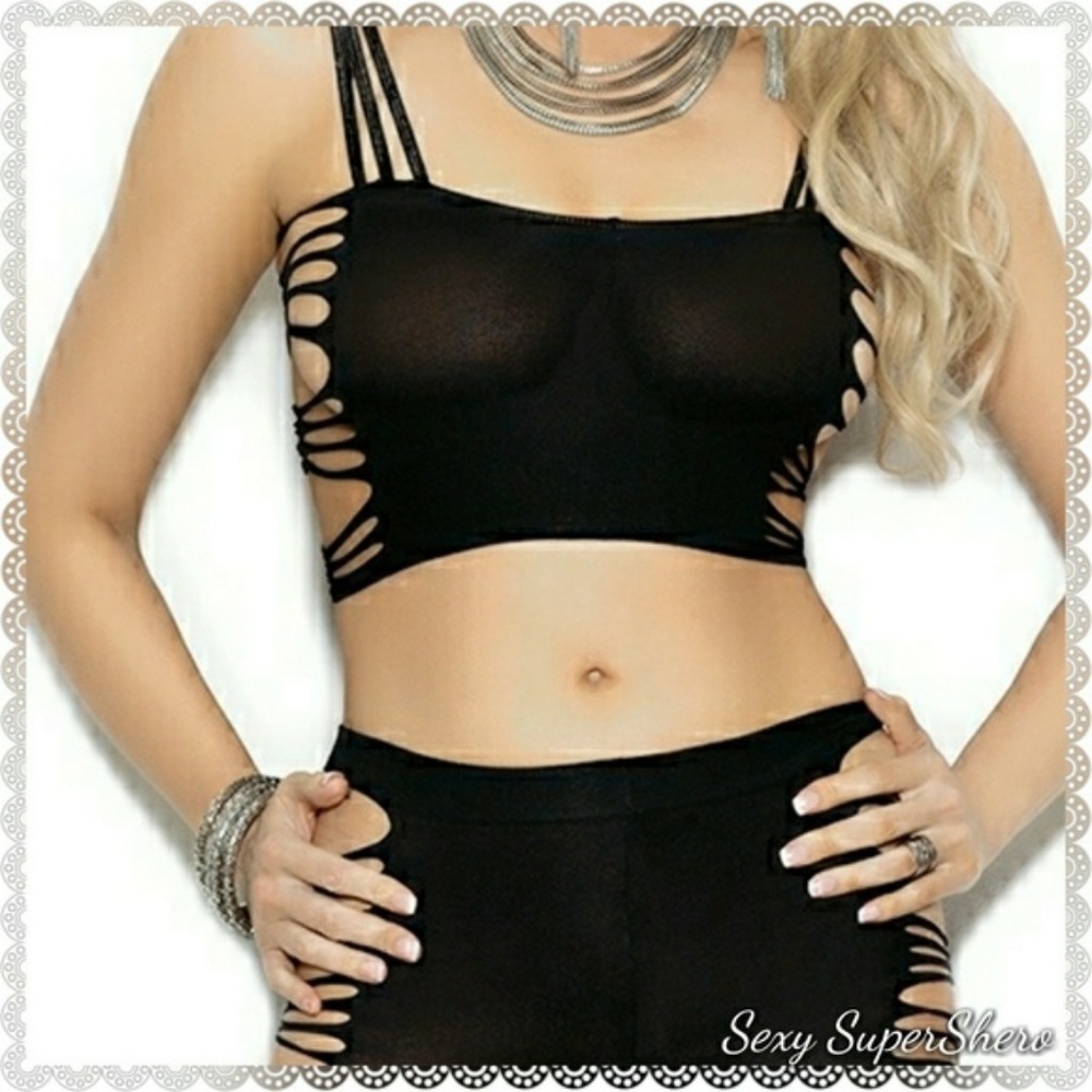 🆕 Sexy Cut-out Cami Top & Leggings Lingerie Set - Picture 6 of 8